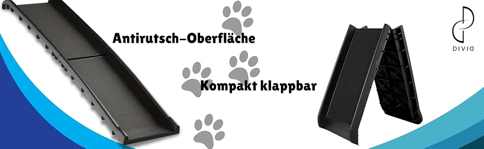 DIVID® Рампа для собак, складана, для автомобіля, до 90 кг, неслизька, для собак та котів