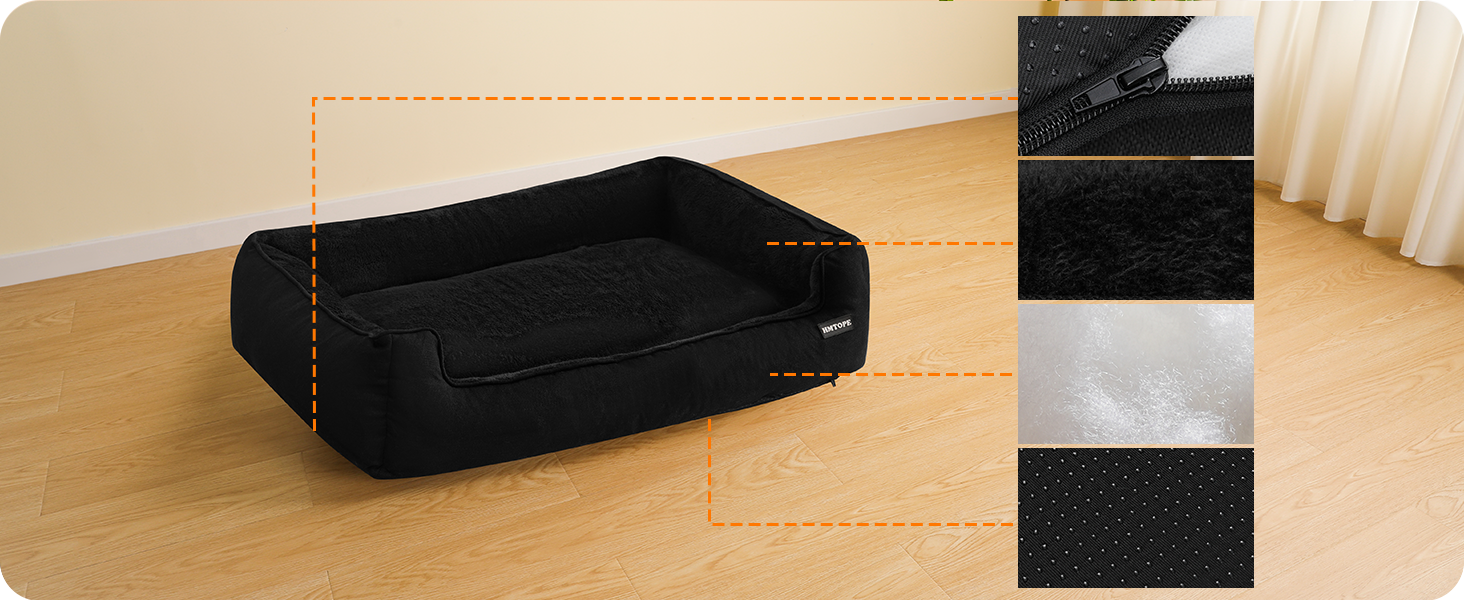 Ліжко для собак, м'яке софа-кімнатне, знімний чохол, сірий, 90x75x25 см