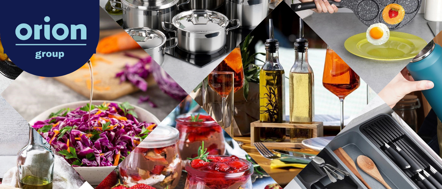 Контейнер для корму Orion Group з бамбуковим кришками - металевий для собак та котів, 14x14x17 см