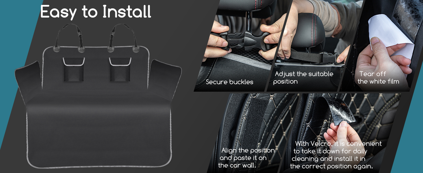 Захист для багажника автомобіля Nobleza для собак: килимок з захистом краю, універсальна автодека для собак з 2 кишенями, 185 x 105 см, водонепроникний та стійкий до подряпин