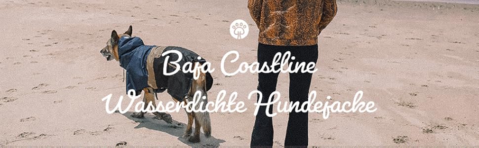 Водонепроникна куртка для собак Baja Coastline з капюшоном, легка та регульована, великі породи, розмір 65 (XL)