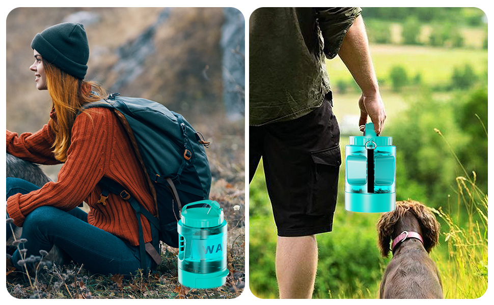 Турбопляшка для собак Lesotc 2200 мл: велика, портативна, для подорожей та кемпінгу (м'ятний)