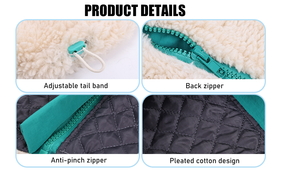 Зимовий теплий одяг для собак, куртка з флісовою підкладкою, вітронепроникна, з отвором для шлейки (Блакитний, S)