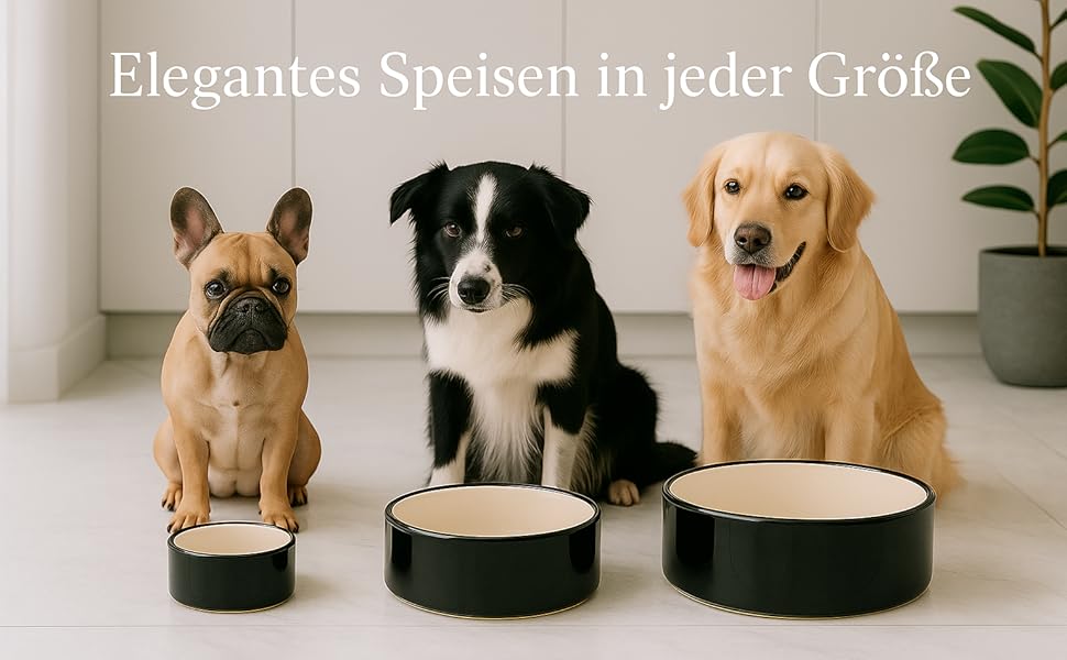 Миска для собак Flamingo Rocky з кераміки, 1700 мл, чорно-біла, для великих собак, миється в посудомийній машині