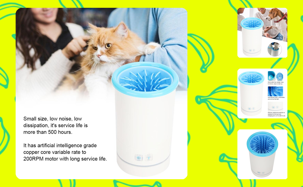 Автоматичний мийник лап для собак з USB-підзарядкою, силіконова щітка