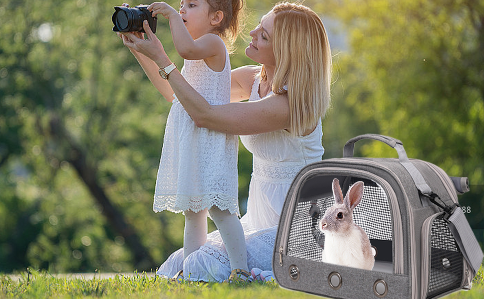 Транспортна переноска для дрібних тварин APKOL - переноска для морських свинок, кроликів, хом'яків, їжаків, сірого кольору