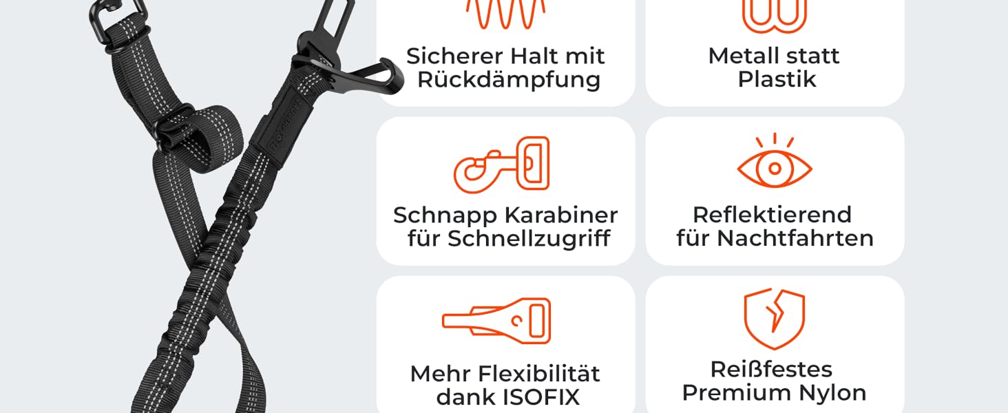 Автогурт для собак 'Argo' – регульований безпечний ремінь з амортизацією та ISOFIX, підходить для всіх порід (Чорний, S, 35-45 см)