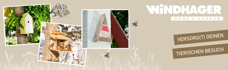 Годівниця для птахів Windhager Ranch, прозора, червона, з мотузкою, 31 x 22 x 20 см