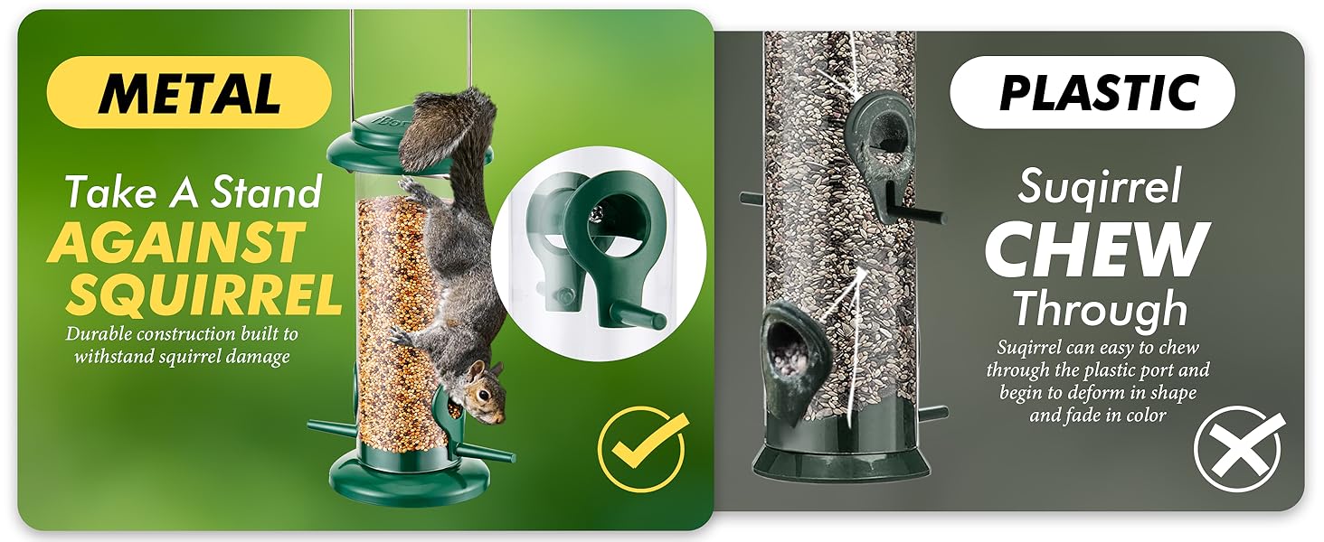 iBorn годівниця для птахів на підвіску, зелена, 2 шт. - металева, стійка до іржі, 20 см