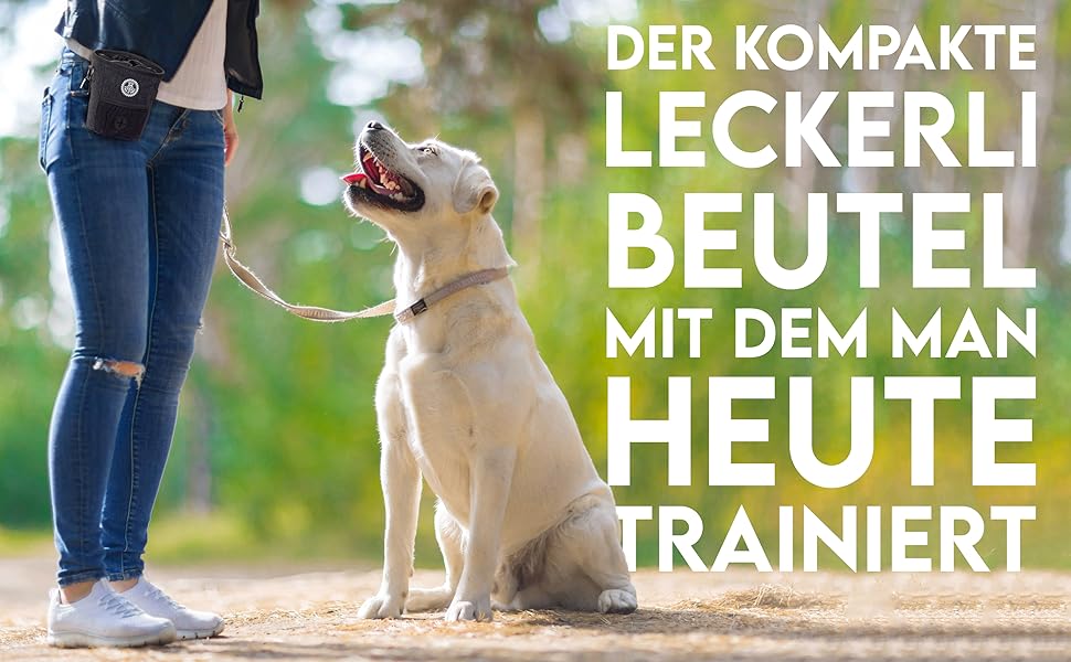 Футляр для ласощів для собак Hund ist König: міцний, компактний, з дозатором для відходів та E-book для тренувань (чорний)