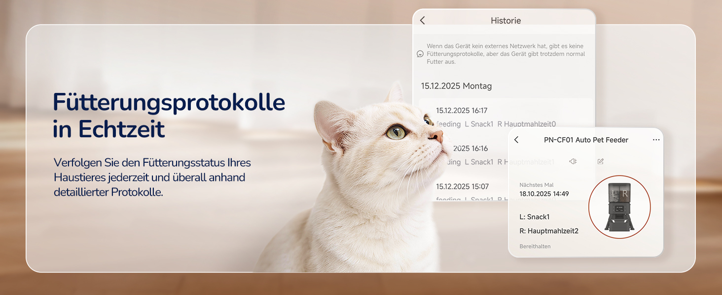 Автоматичний годівник для котів PalNests 4L з Wi-Fi, програмований таймер, керування через додаток, для котів та собак