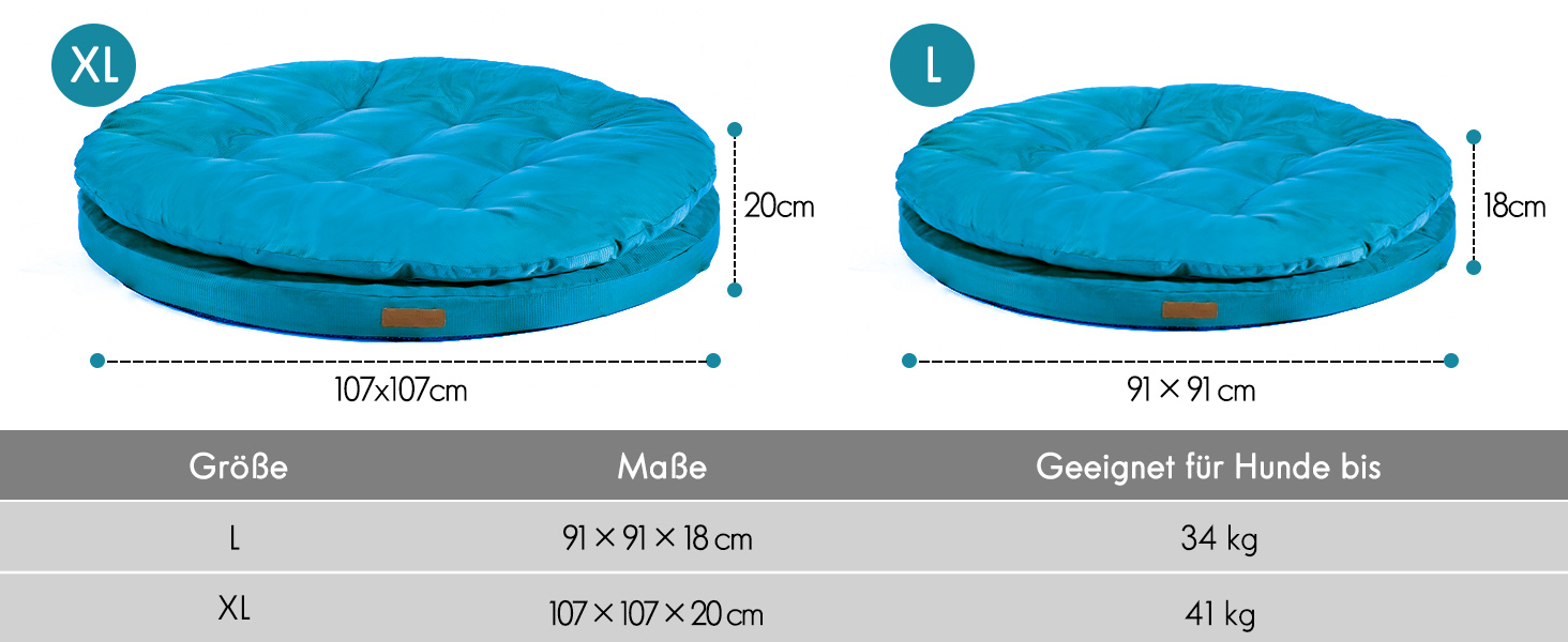 Ортопедичне собаче ліжко CevaHome, кругле, водонепроникне, з неслизьким покриттям, XL, оливково-зелене