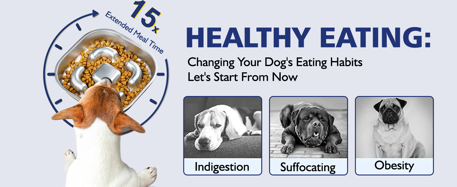 Миска для собак Slow Feeder з гелевими вставками, запобігає ковтання, великі миски для собак, аксесуари для собак, покращує травлення