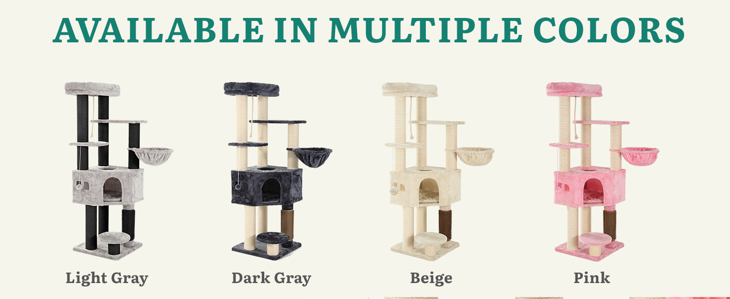 Котячий комплекс YITAHOME для великих котів, когтеточка, будиночок, платформа, 157 см, сірий