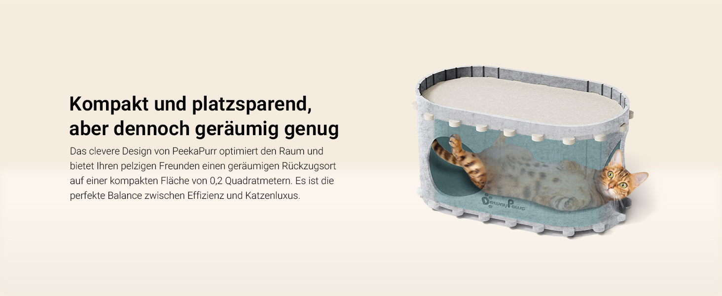 Кігтеточка-будиночок для котів DownyPaws з фетру, 2-ярусна, 50x33x50 см, для ігор та відпочинку, теплий дизайн, захист кігтів, білий