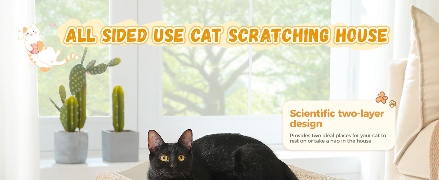 PAWZ Road: іграшка-будиночок для котів з когтеточкою, з картону, 55 x 27,5 x 35 см, білий