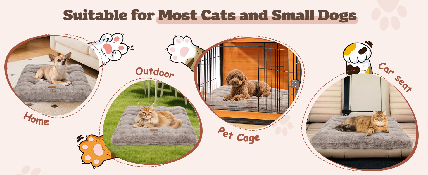 Ліжко для котів Nobleza, м'яке та пухнасте, 50 x 40 см, коричневе. Також підходить для маленьких собак. Легко миється, не слизьке.