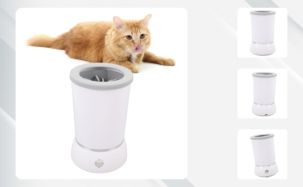 Автоматичний очисник лап для собак, портативна силіконова мийка лап для домашніх тварин з 2 режимами, USB-перезаряджувана електрична станція для миття лап для собак для дому та подорожей, WHITE