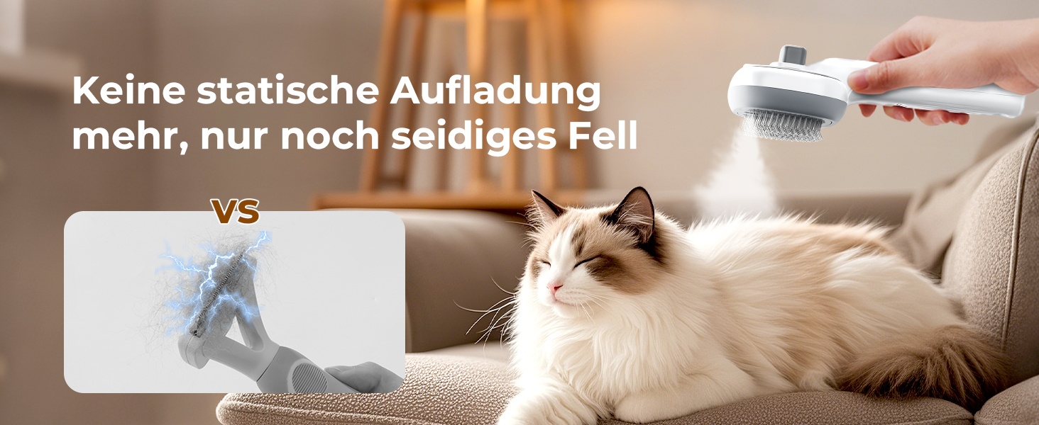 Парфумерна щітка для котів Pecute з функцією розпилення, великий резервуар для води, масажна щітка для видалення шерсті, підходить для собак та котів (зелена)