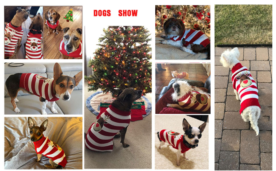 Пуловер для собак на Новий Рік: теплий в'язаний пуловер для домашніх тварин, теплий, модний, для святкування, подарунок, розмір XXL