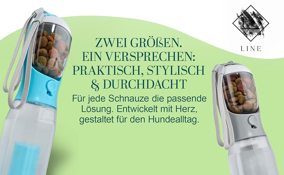 Поїлка-фляга для собак 300 мл - 3 в 1 | Фляга для води для собак, виготовлена з BPA-free матеріалу, з функцією автоматичного наповнення | Підходить для маленьких та середніх собак, сірого кольору