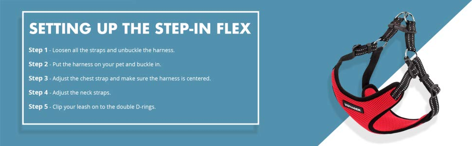 Шлейка для собак Voyager з відбиваючими смугами Best Pet Supplies - Міцна жилетка для собак без натягу з кільцем для повідка, дихаюча, блакитна, розмір M (Обхват грудей: 43-53 см)