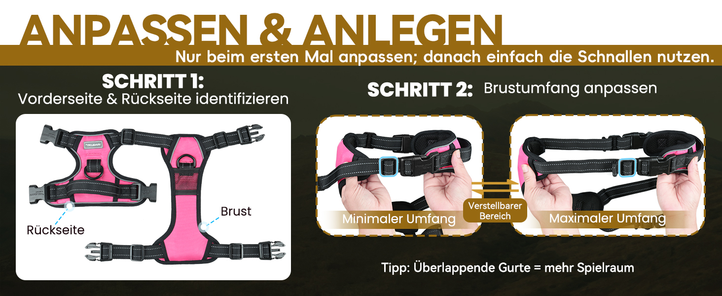 Шлейка для собак VIVAGLORY Easefit, антинатяжна з ручкою, для тренувань та прогулянок, з м'якою підкладкою, анти-вислизання, для собак середніх розмірів, червона, обхват грудей 51-74 см