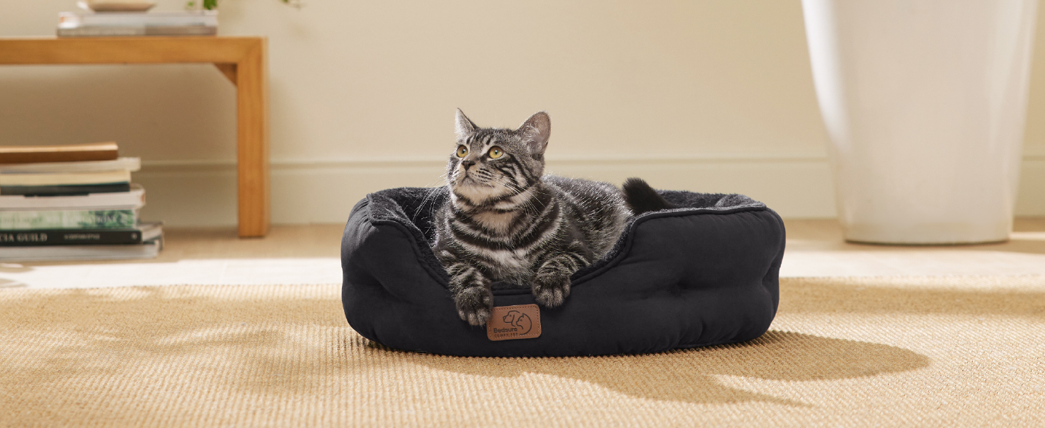 Ліжко для котів BEDSURE, рожеве, 51x48x15 см - м'яке, миється, для котів та маленьких собак