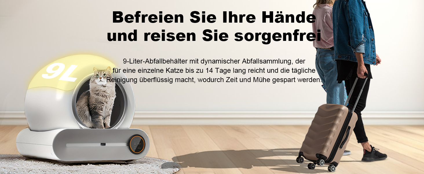 Автоматичний туалет для котів Katzenklo з самоочищенням, 65л, XXL, без запаху, з керуванням через додаток, для 2+ котів