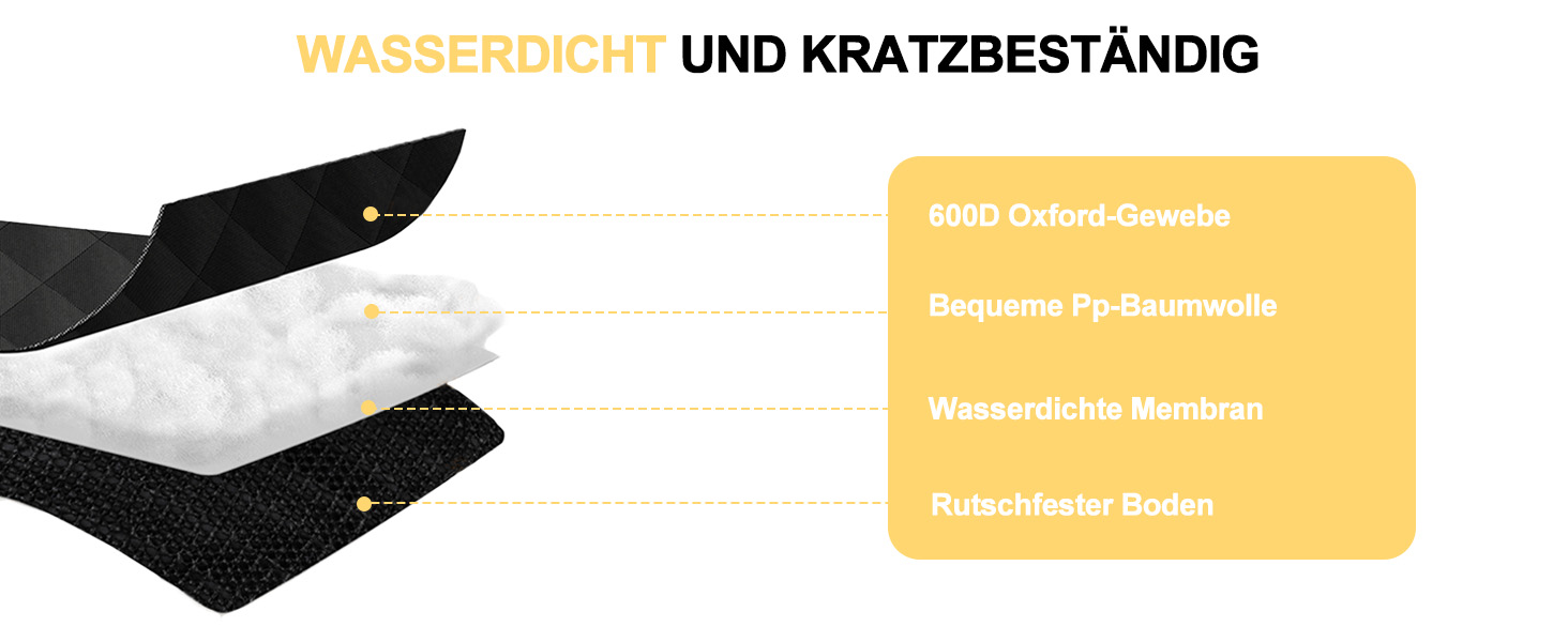 Килимок для собак у машину Caliyo, захист заднього сидіння, водовідштовхувальний, антикіготок, універсальний (Чорний)