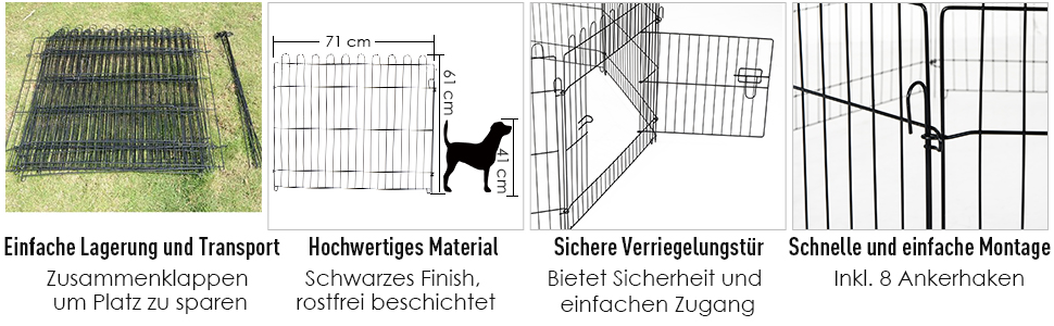 PawHut® вольєр для цуценят, огорожа для собак, вольєр-загон для малечі, 5 розмірів: 71x61 см