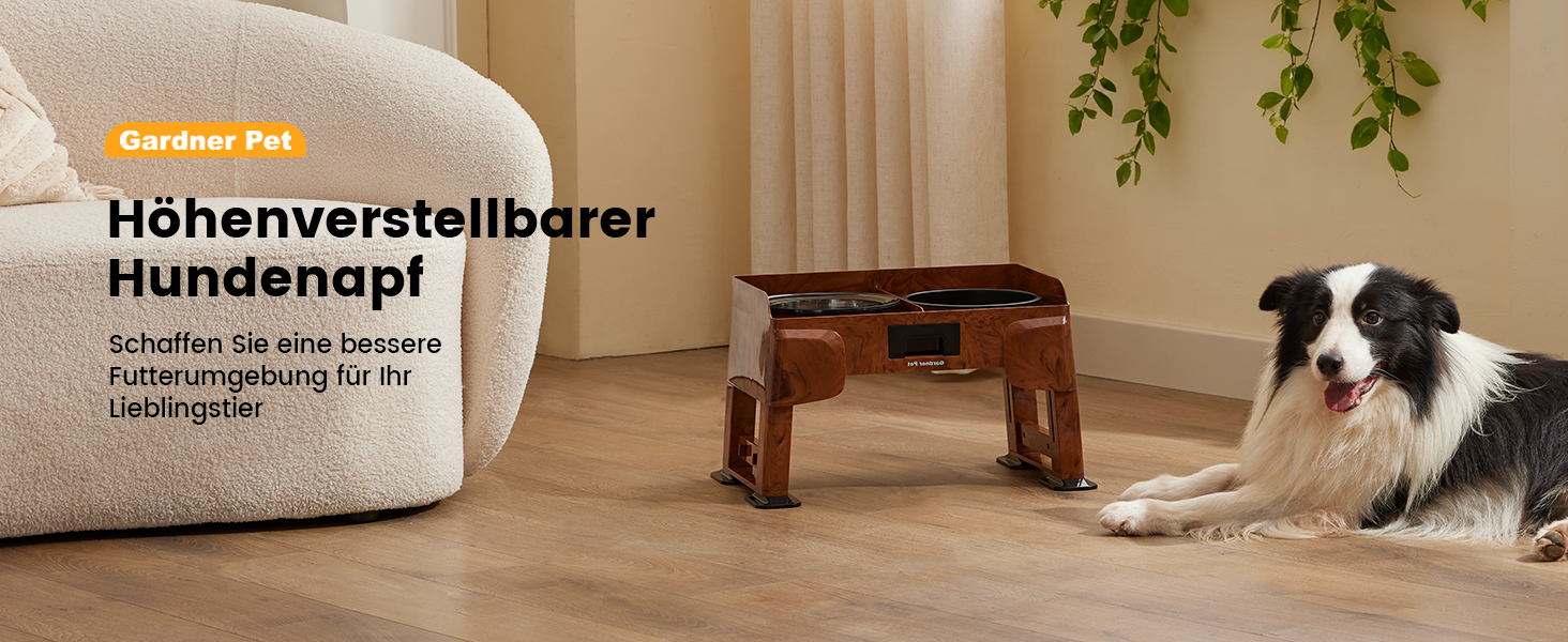 Підвищена годівниця для собак Gardner, 2-в-1: миска для води без розливання та миска для повільного годування з регульованою висотою, 5 рівнів, протиковзна годівниця для середніх та великих собак