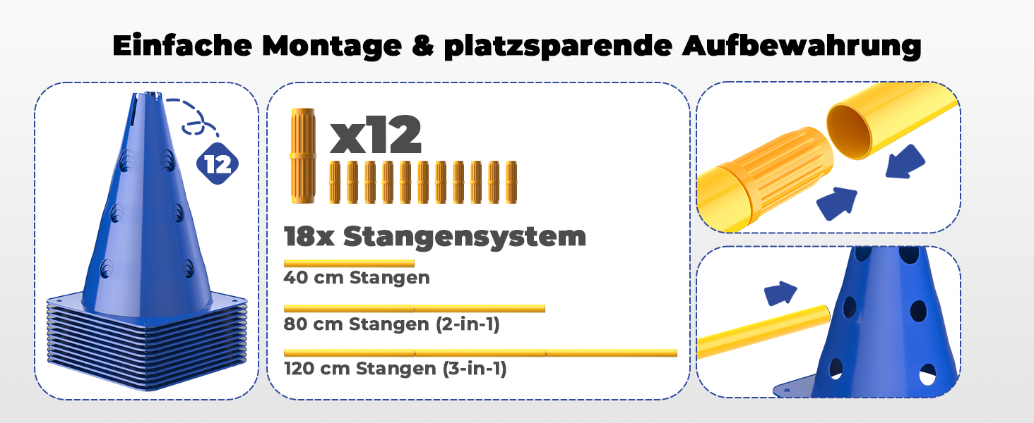 Набір фігур для аджиліті для собак, 12 кілків, 18 стійок, футбольне тренувальне обладнання, сумка в комплекті