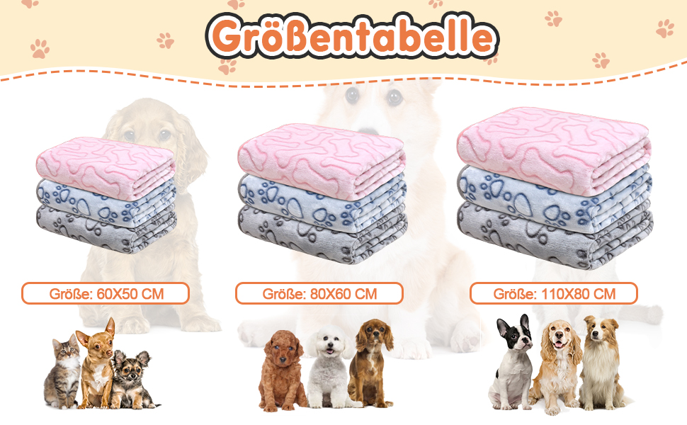 М'яка ковдра для собак та котів, 200x150 см (3 шт. в наборі): сірий, блакитний, рожевий