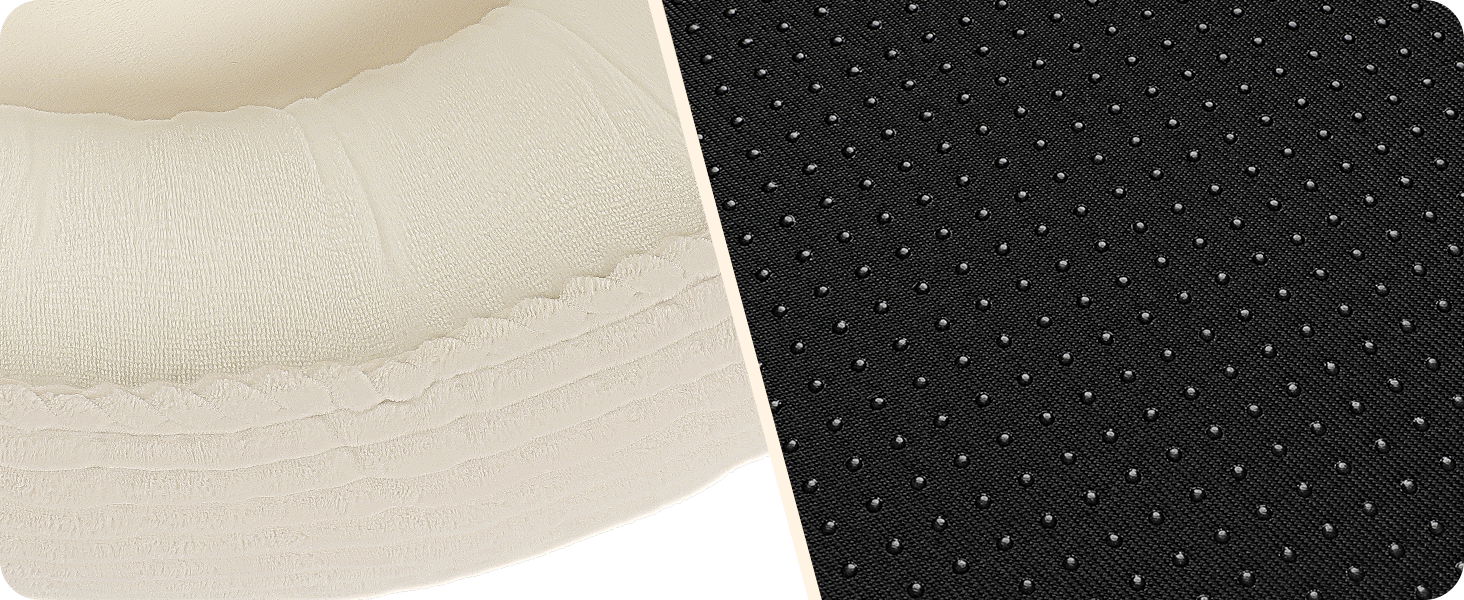 Кругле ліжко для собак середніх порід, котяче ліжко, м'яке, зручне, корзина для собак, донат, ліжко для собак, знімний, антиковзкий килимок, Ø 70 см, бежеве, 70 x 70 x 20 см