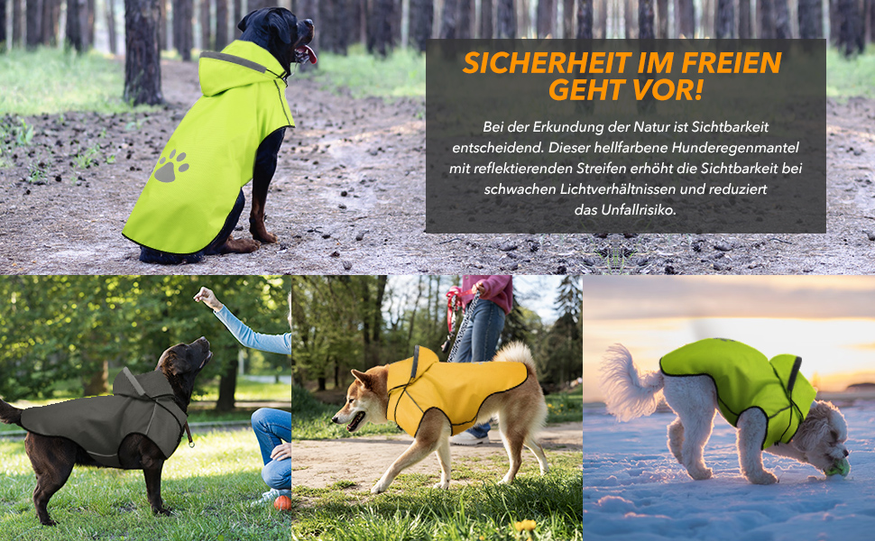 Дощовик для собак, розмір S, зелений, водонепроникний, з капюшоном, відбиваючий, Ultraleicht DQGHQME