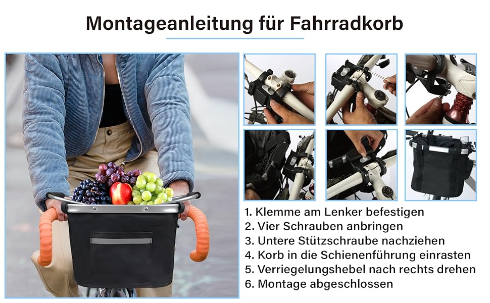 Складаний водонепроникний велосипедний кошик Lemondo – алюмінієвий кошик на кермо з подвійними ручками, 35,5 x 24,5 x 25 см, для покупок, пікніків, транспортування домашніх тварин, аксесуари для велосипеда