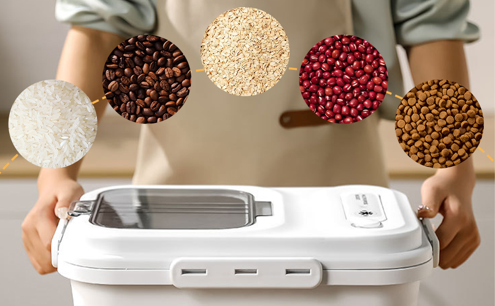 Контейнер для корму для собак RoxNvm, 12.5 кг, з кришкою та ложкою, сірий