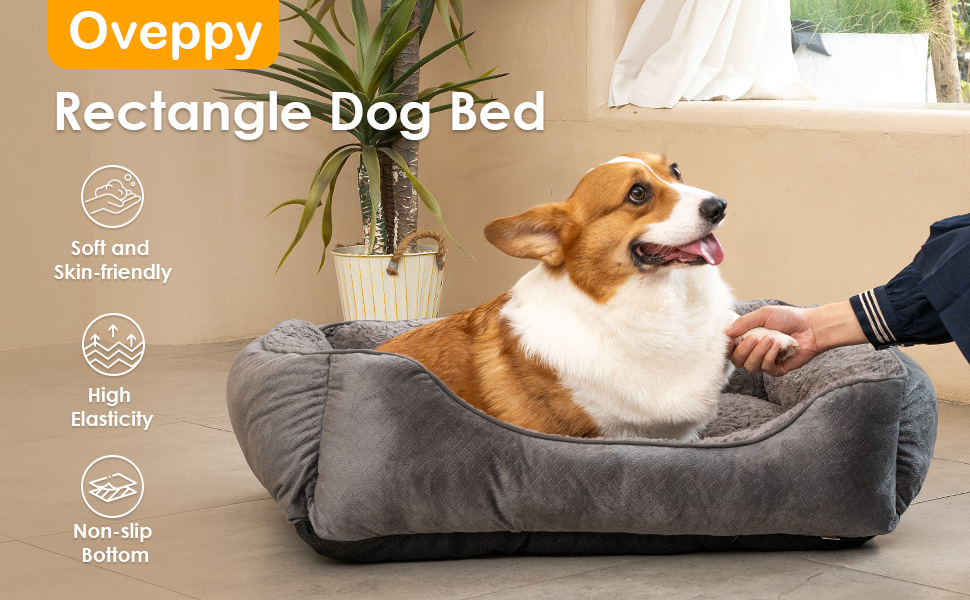 Крісло-ліжко для собак великих порід, м'яке, тепле, сіре, 76x61x23 см, з антиковзною основою