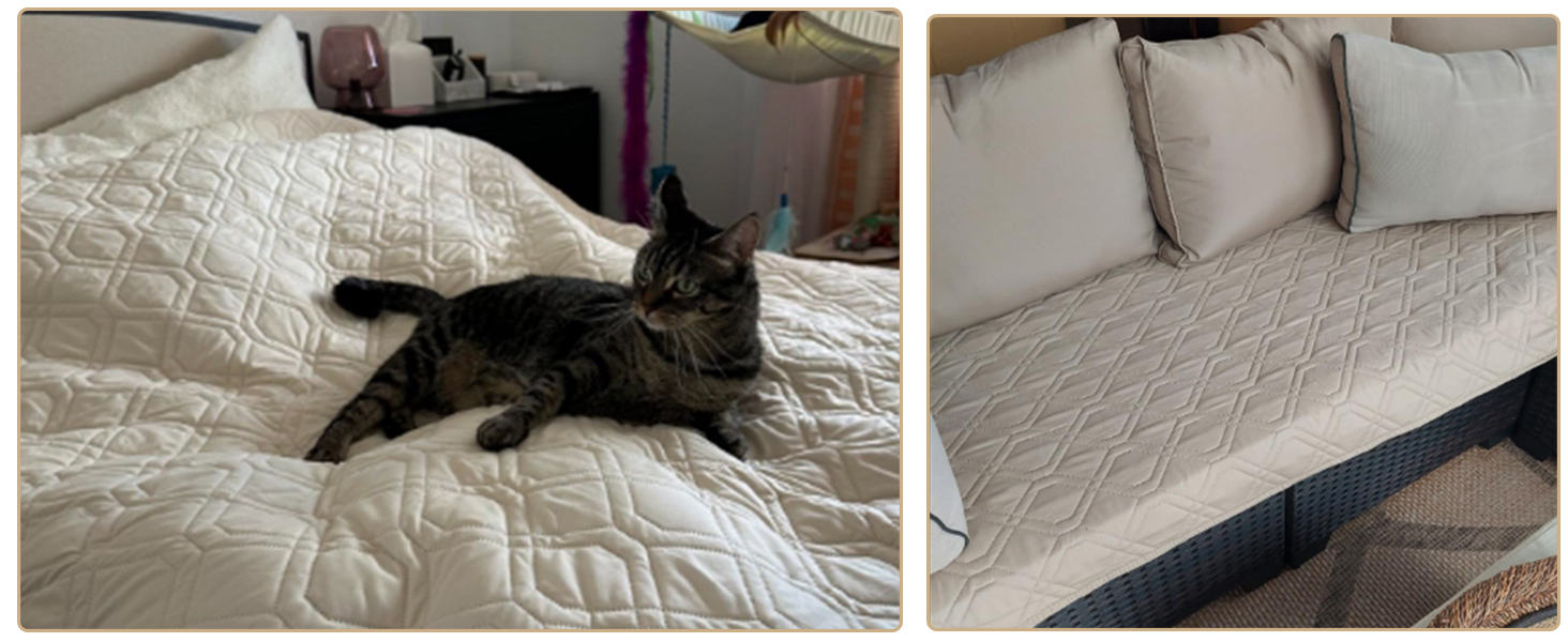 Водонепроникний килимок для собак GYURO - двосторонній, м'який, 97 x 190 см (Хакі) - для великих і маленьких собак, захист дивану, ліжка, авто, придатний для прання