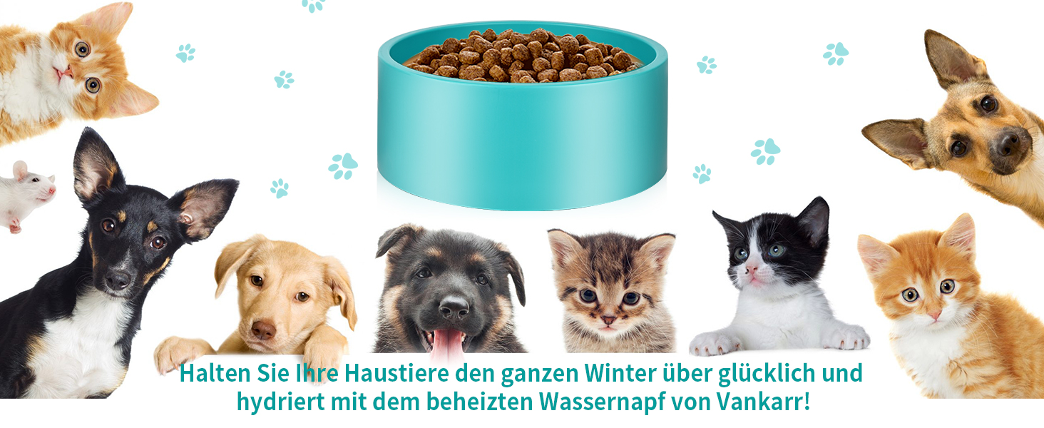 Нагрівальний миска для собак Vankarr 3.2L з термостатом. Захист від укусу кабелю 200см. Підходить для собак, котів, курей та кроликів.