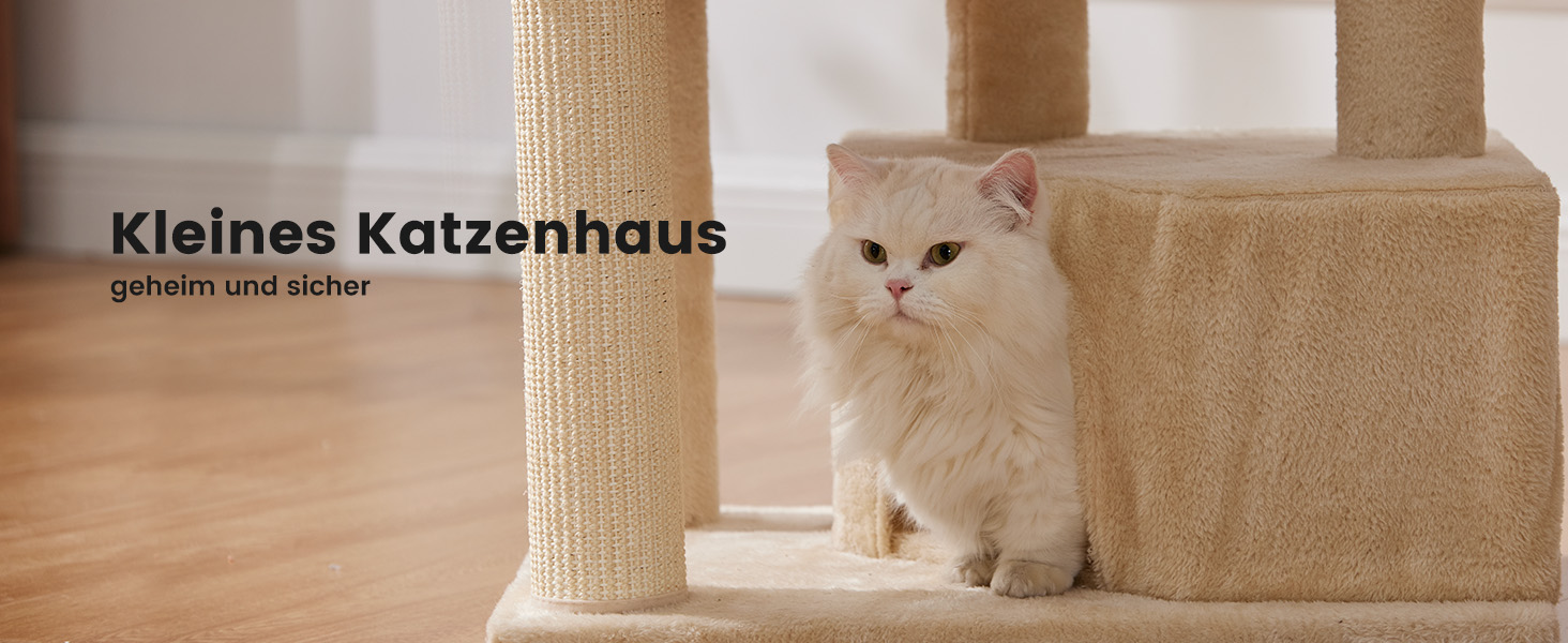 Кліматизатор для котів Gardner Pet Katzenbaum, 105 см. Кліматизатор з дряпальною колоною, платформою, 2 печерами, кошиком, сірий (59 x 44 x 105 см)