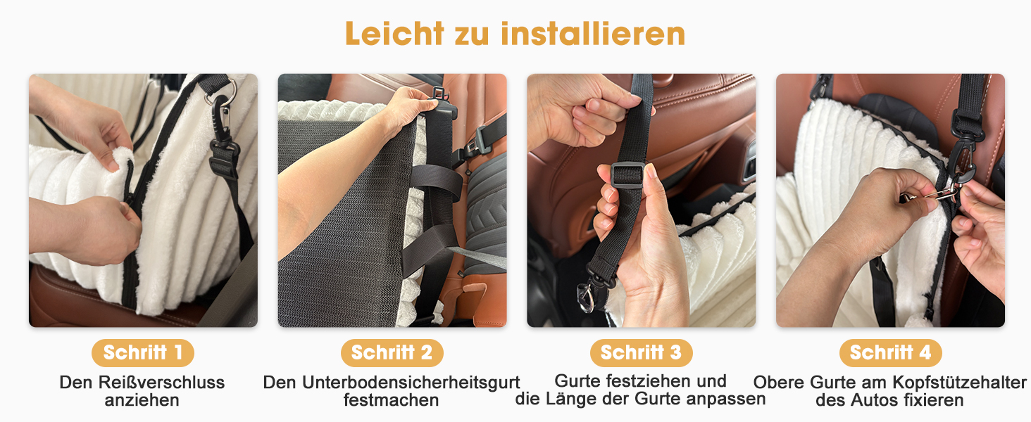 Автомобільне ліжко для собак MIXJOY: комфортне та безпечне місце для маленьких та середніх собак. Зручне кріплення, миється, з пам'яті-піни, сіре.