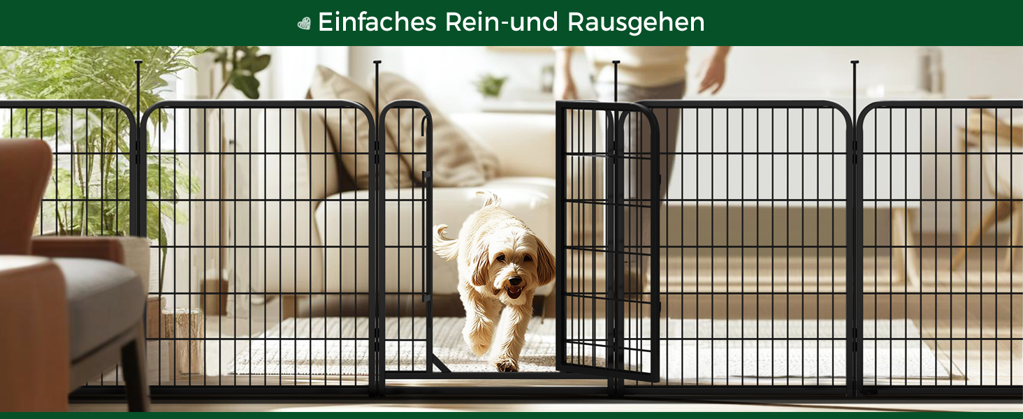 Клітка для собак Yaheetech 8-секційна, 80 см, вольєр для собак, з'єднувальні стержні, складана клітка для собак у квартиру та сад, без інструментів, 80 см висота, 8 шт.