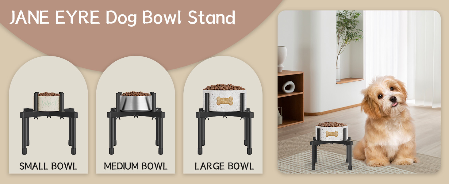 Підставка для води для собак Jane Eyre, регульована, для великих та середніх порід, антиковзна, M-STEEL