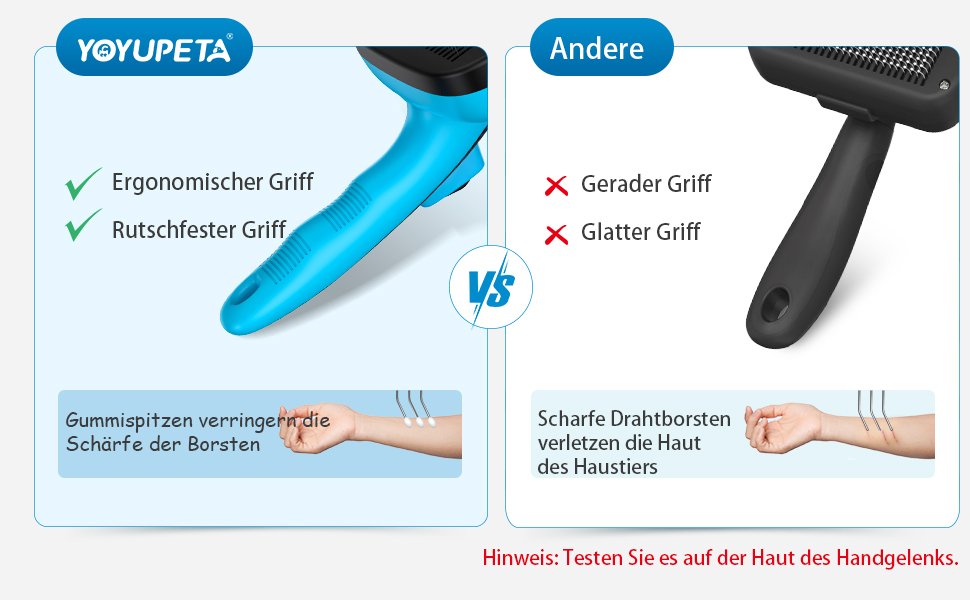Набір для догляду за собаками (5 шт.) – щітка для вичісування линяючої шерсті (коротко- та довгошерсті). Синій колір.