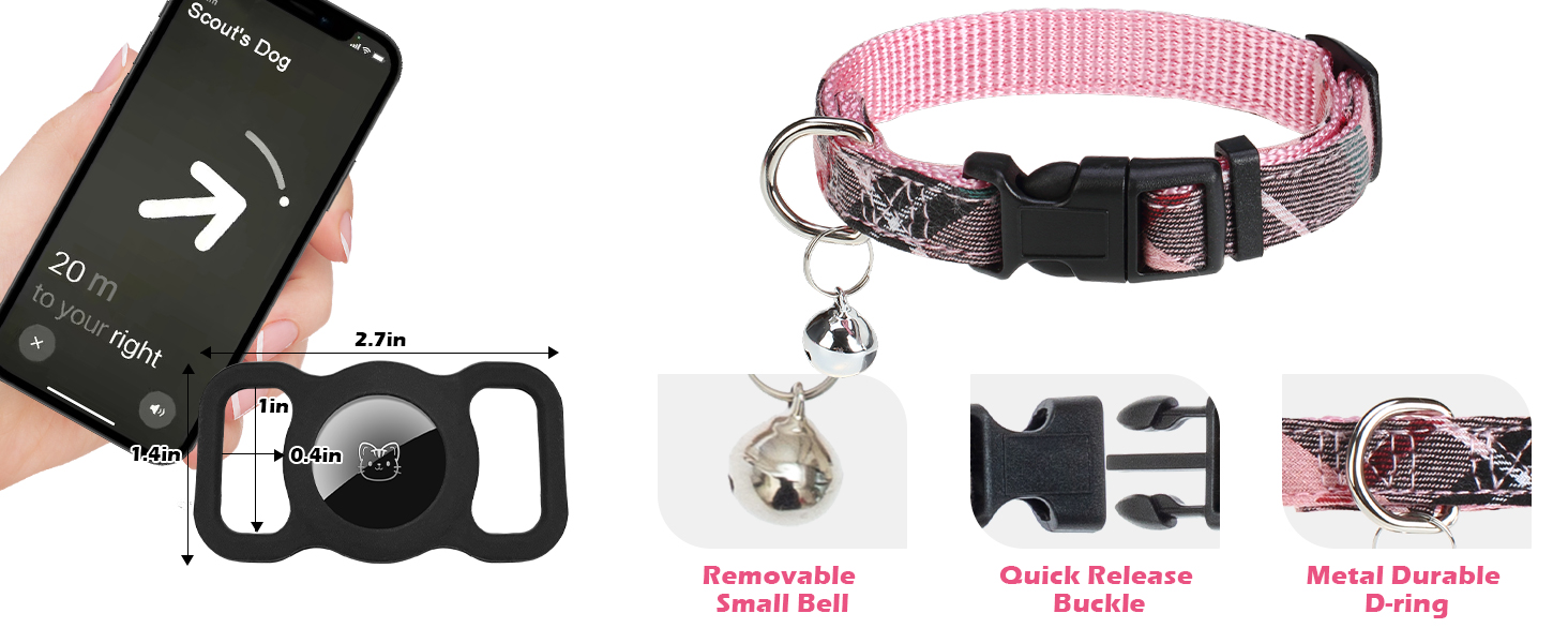 EXPAWLORER Нашийник та поводок для собак – набір для середніх собак – класичний вільний нашийник, не тягне, регульований, надійний для прогулянок на вулиці (XS (нашийник: 20-30см, обхват грудей: 33-36.8см), Рожевий)