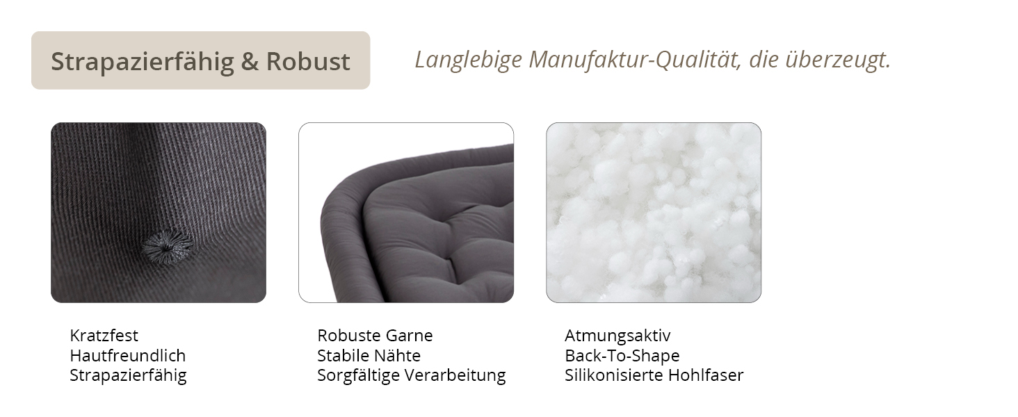 Ортопедичний лежак для собак середніх порід, 90x60 см - Лежанка для собак, що миється до 95°C, без запаху, міцна, для використання в приміщенні та на вулиці, Made in Germany (L - 90x60 см, Антрацит)