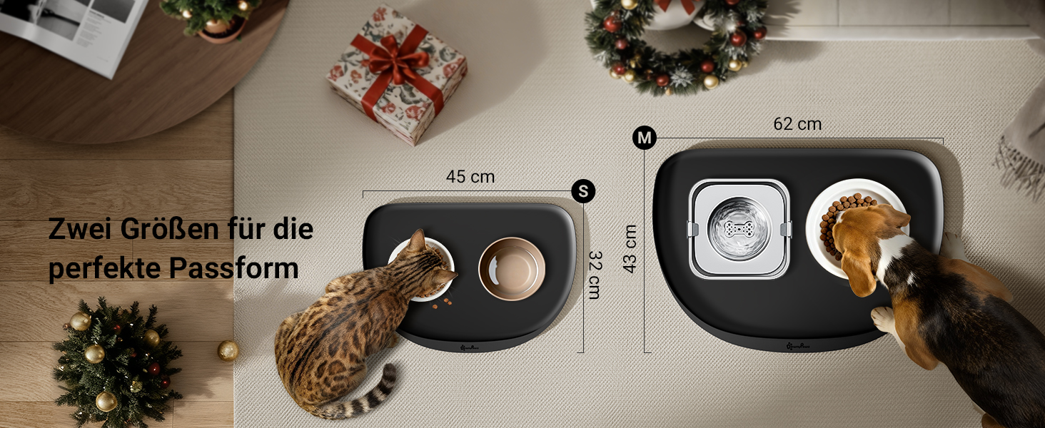 Підкладка під миску для котів DownyPaws, силіконова, чорна, 45 x 32 см. Захист від розливання, легко миється.