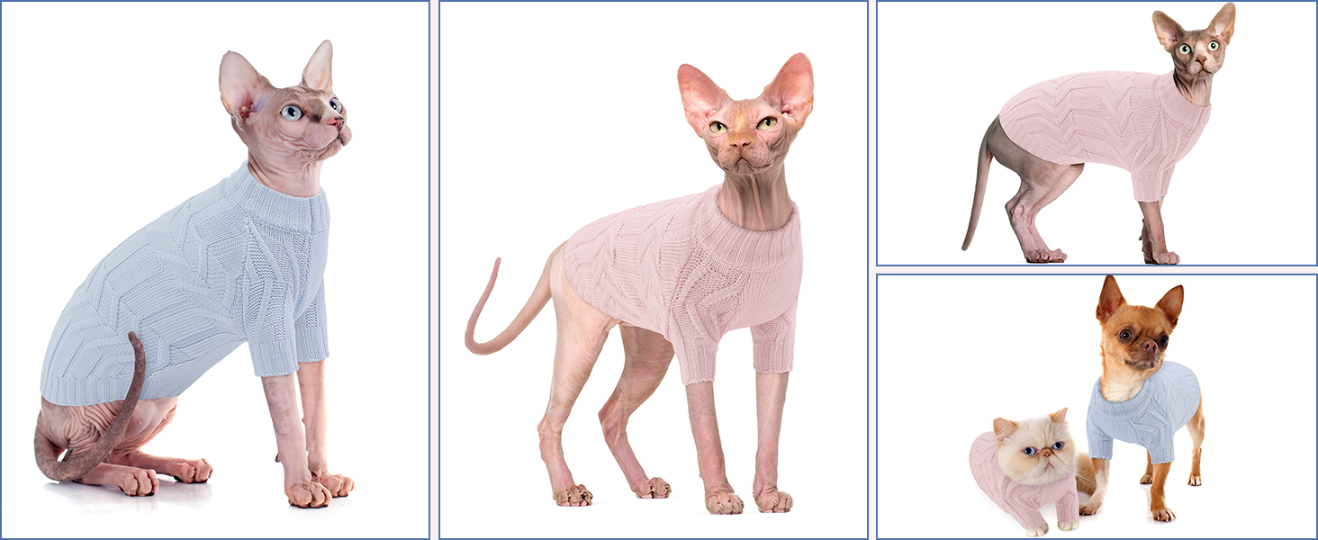 Теплий зимовий пуловер для котів та маленьких собак, рожевий, розмір M